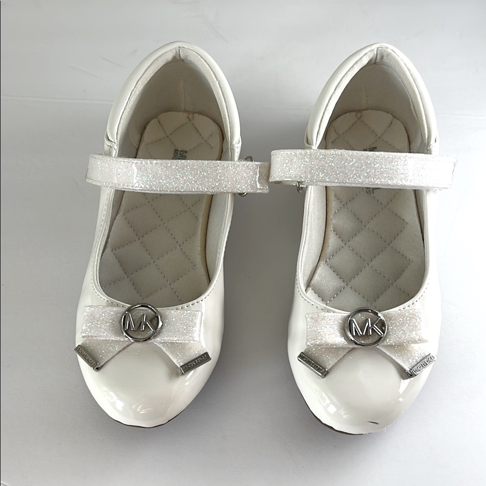 Michael Kors Kids White Glitter Mary Jane Shoes